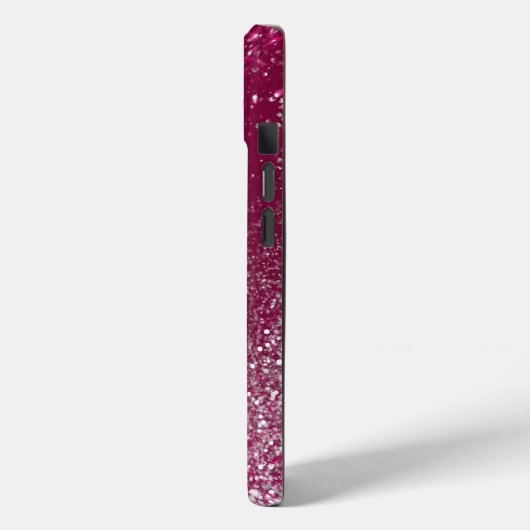 Burgundy en zilver glitter Case-Mate iPhone case (Achterkant / Links)