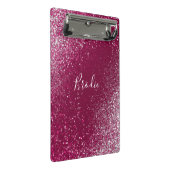 Burgundy en zilver glitters mini klembord (Schuin)