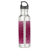 Burgundy en zilver glitters waterfles  (Achterkant)