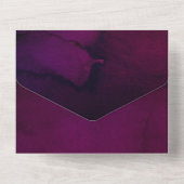 Burgundy en zilveren bloemhuwelijk all in one uitnodiging (Achterkant)