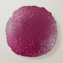 Burgundy en zilveren glitters rond kussen