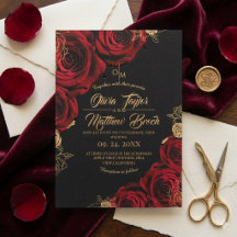 Burgundy en zwart ⎮ Rode Rozen Bloemen Bruiloft