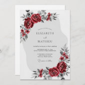 Burgundy Enchanting Winter Wedding Kaart (Voorkant / Achterkant)