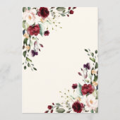 Burgundy Eucalyptus Floral Wedding Kaart (Achterkant)