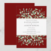 Burgundy Eucalyptus  Wedding Kaart (Voorkant / Achterkant)
