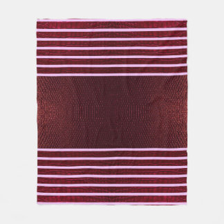 Burgundy Exotic Faux Snake Leather Linear Stripe Fleece Deken