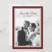 Burgundy Fall Photo Save the Date Card Kaart (Voorkant)