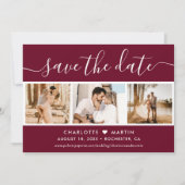 Burgundy Fall Wedding 4 Foto Save The Date (Voorkant)