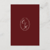 Burgundy Fall Wedding Details Enclosure Card Informatiekaartje (Achterkant)