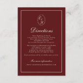 Burgundy Fall Wedding Directions Card Informatiekaartje (Voorkant)