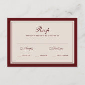 Burgundy Fall Wedding RSVP Card Informatiekaartje (Voorkant)
