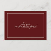 Burgundy Fall Wedding RSVP Card Informatiekaartje (Achterkant)