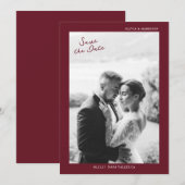 Burgundy Fall Wedding Save the Date Kaart (Voorkant / Achterkant)