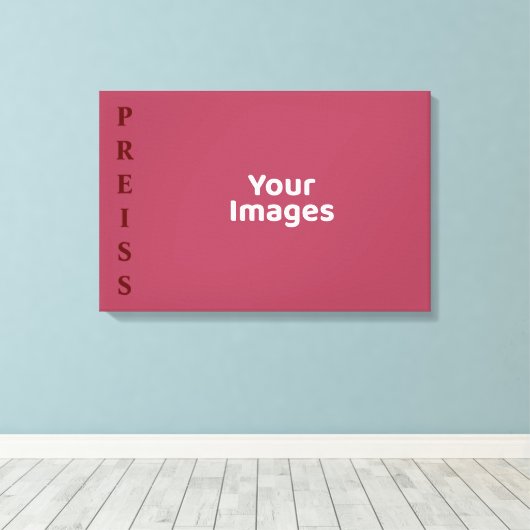 Burgundy Familienaam Fotoweergave Canvas Afdrukken (Insitu (Houten vloer))