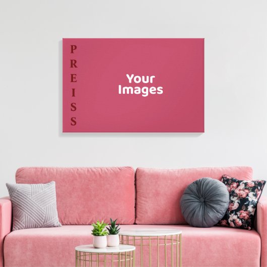 Burgundy Familienaam Fotoweergave Canvas Afdrukken (Insitu (Woonkamer))