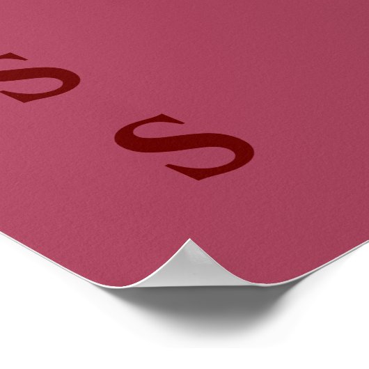 Burgundy Family Name Photo Display Poster (Hoek)