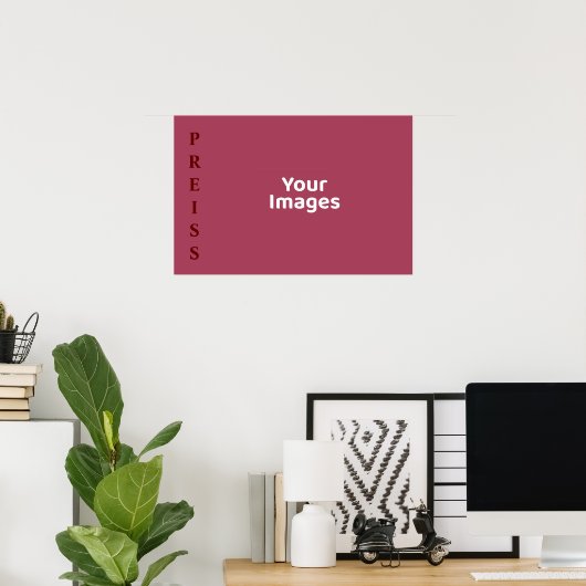 Burgundy Family Name Photo Display Poster (Thuiskantoor)
