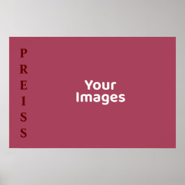 Burgundy Family Name Photo Display Poster