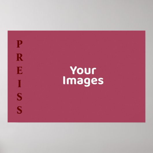 Burgundy Family Name Photo Display Poster (Voorkant)