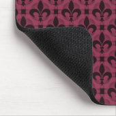 Burgundy Fancy Fleur de lis Mousepad Muismat (Hoek)