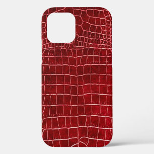 Burgundy Faux Crocodile Leather Case-Mate iPhone Case