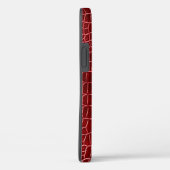 Burgundy Faux Crocodile Leather Persoonlijke naam Case-Mate iPhone Case (Achterkant / Rechts)