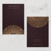 BURGUNDY FAUX GOLD  MANDALA EARRING DISPLAY VISITEKAARTJE (Voorkant / Achterkant)