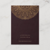 BURGUNDY FAUX GOLD MANDALA EARRING DISPLAY VISITEKAARTJE (Achterkant)