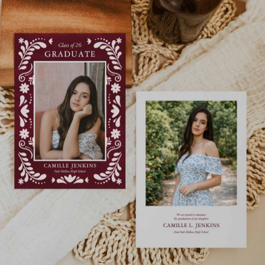 Burgundy Fiesta Photo Grad Announcement 2026 Aankondiging