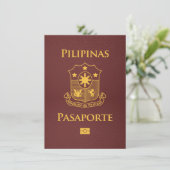 Burgundy Filippijnen Paspoort Save the Date (Staand voorkant)