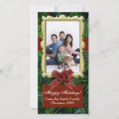 Burgundy Fir Tree Traditional Photo Cards Feestdagenkaart (Voorkant)