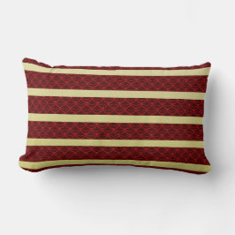 Burgundy Fish Scale Gold Polyester Lumbar Pillow Kussen
