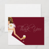 Burgundy flat wine bedankt je kaartje (Voorkant / Achterkant)