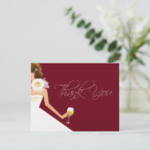 Burgundy flat wine bedankt je kaartje (Staand voorkant)