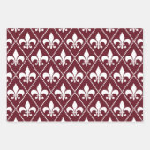 Burgundy Fleur de Lis Inpakpapier Vel (Voorkant 2)