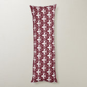 Burgundy Fleur de Lys Lichaamskussen (Achterkant (Verticaal))