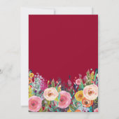 Burgundy Floral 18e uitnodiging (Achterkant)