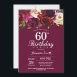 Burgundy Floral 60th Birthday Party Invitation Kaart<br><div class="desc">Burgundy Floral 60th Birthday Party Invitation for women. Burgundy Red Birthday Party nodigt uit. Florale bloem van de Bourgogne Waterverf. 13e 15e 16e 18e 21e 30e 40e 50e 60e 70e 80e 90e 100e. Voor verdere aanpassing, te klikken gelieve de knoop "van de Aanpassing het"en ons ontwerphulpmiddel te gebruiken om deze...</div>