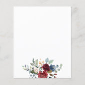 Burgundy Floral 80th Birthday Party Invitation (Achterkant)