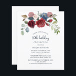 Burgundy Floral 80th Birthday Party Invitation<br><div class="desc">Creëer uw eigen budgetvriendelijke uitnodiging voor verjaardagsfeestdagen met onze sjabloon van het filmontwerp van de Bourgogne waterverf door op de knop 'Personaliseren' te klikken. Je kunt ook een andere speciale mijlpaal gebruiken in je leven die je van plan bent te vieren met vrienden,  familie en medewerkers</div>