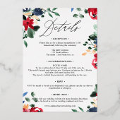 Burgundy floral all in one calligraphy bruiloft folie uitnodiging (Achterkant)