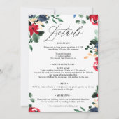 Burgundy floral all in one calligraphy bruiloft kaart (Achterkant)