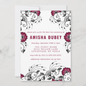 Burgundy Floral Annaprashan First Rice Ceremony Kaart (Voorkant)