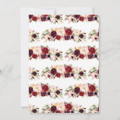 Burgundy Floral Baby Shower Kaart (Achterkant)