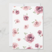 BURGUNDY FLORAL BAPTISM INVITATION KAART (Achterkant)