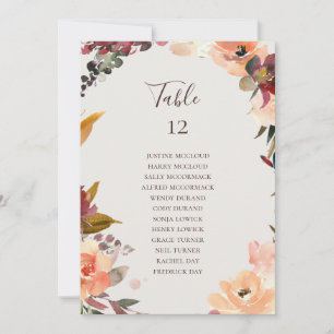 Burgundy Floral Beige tabel Aantal zitplaatsen