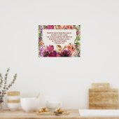 Burgundy Floral Bible Verse Timothy Youth Poster (Keuken)