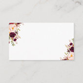 Burgundy Floral Blush Wedding Registration Informatiekaartje (Achterkant)