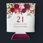 Burgundy Floral Boho 21st Birthday Party Blikjeskoeler<br><div class="desc">Burgundy Floral Boho 21st Birthday Party Koelbox Zie bijbehorend collectie in Niche en Nest Store</div>