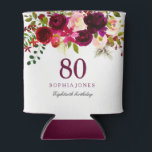 Burgundy Floral Boho 80th Birthday Party Blikjeskoeler<br><div class="desc">Burgundy Floral Boho 80th Birthday Party Koelbox Zie bijbehorend collectie in Niche en Nest Store</div>
